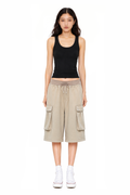 Relaxed Cargo Sweat Bermuda Shorts