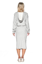 Shredded Cutout Hoodie & Skirt Set
