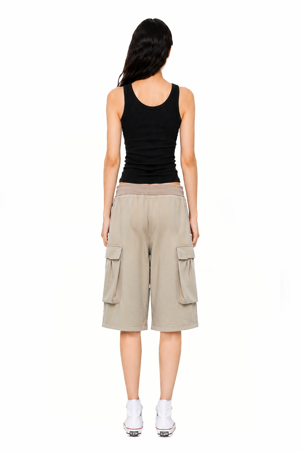Relaxed Cargo Sweat Bermuda Shorts