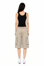 Relaxed Cargo Sweat Bermuda Shorts