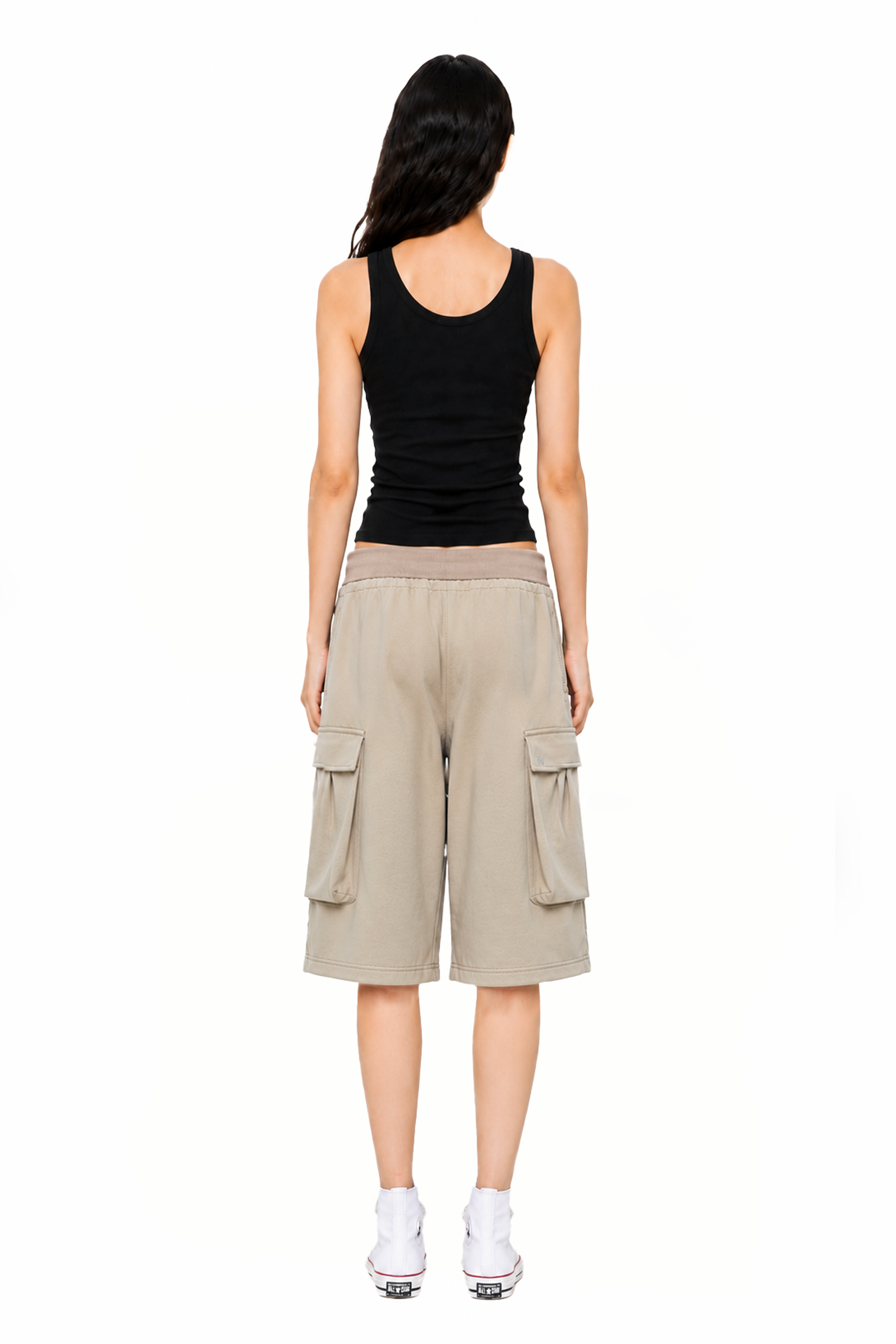 Relaxed Cargo Sweat Bermuda Shorts