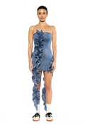 Wild Cascade Denim Sculpt Dress
