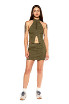 Cross Embroidered Zip-Front Halter Set