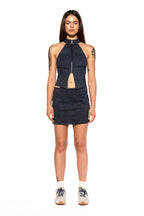 Cross Embroidered Zip-Front Halter Set