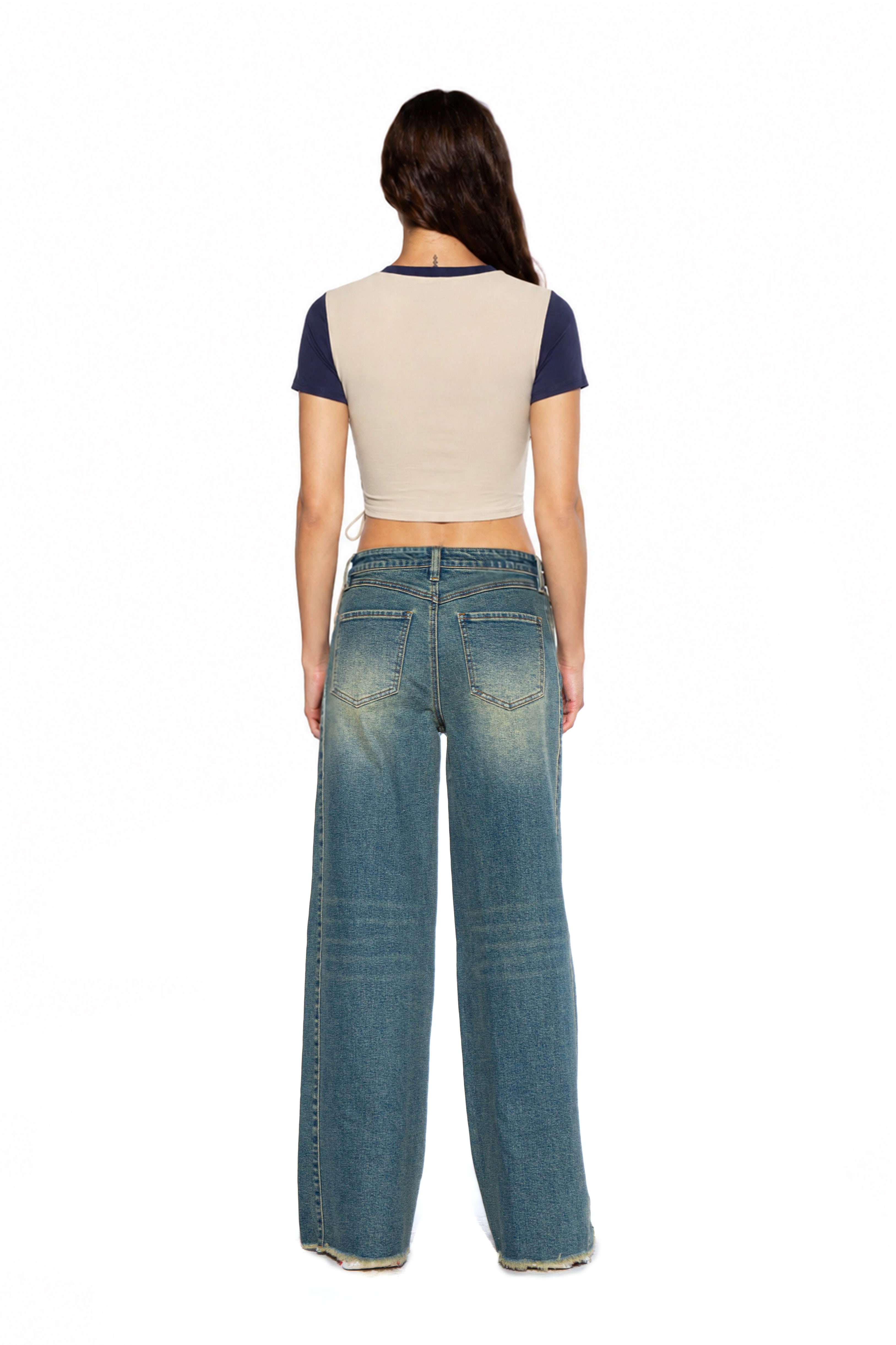 Low Rise Relaxed Fit Straight Legs Denim Jeans
