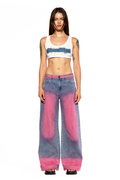 Neon Fade Two-Tone Wide Leg Jeans