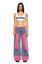 Neon Fade Two-Tone Wide Leg Jeans