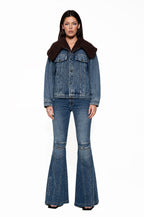 DENIM/BROWN