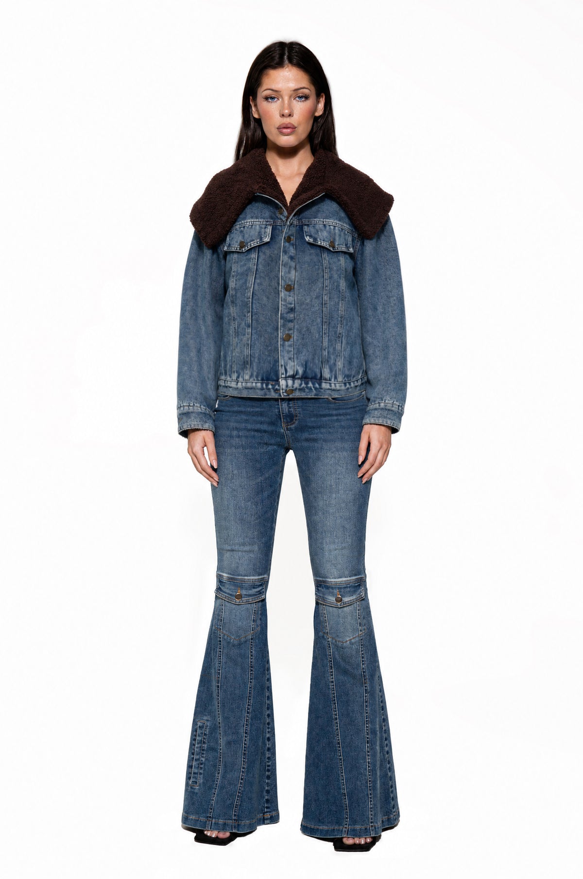 DENIM/BROWN