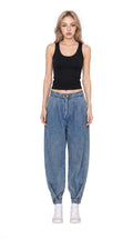Washed Denim Balloon Jogger Pants