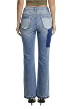 Ripped Curve-Panel Flare Jeans