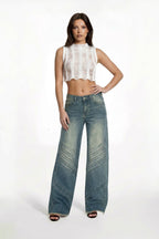 Low Rise Relaxed Fit Straight Legs Denim Jeans