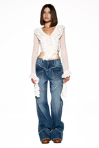 Sweet Rapture Ruffle Mesh Blouse